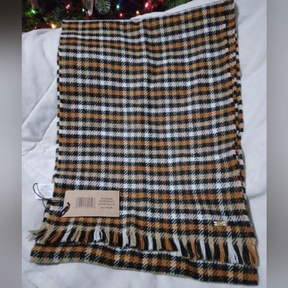 Steve Madden Houndstooth Scarf NEW in Black and Butterscotch - Picture 3 of 6